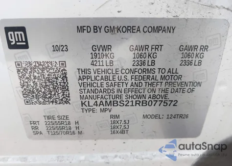 2024 Buick Encore Gx Preferred Fwd from USA, damaged, VIN KL4AMBS21RB077572